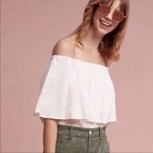 Anthropologie Holding Horses White Off-The-Shoulder Top. Size XS